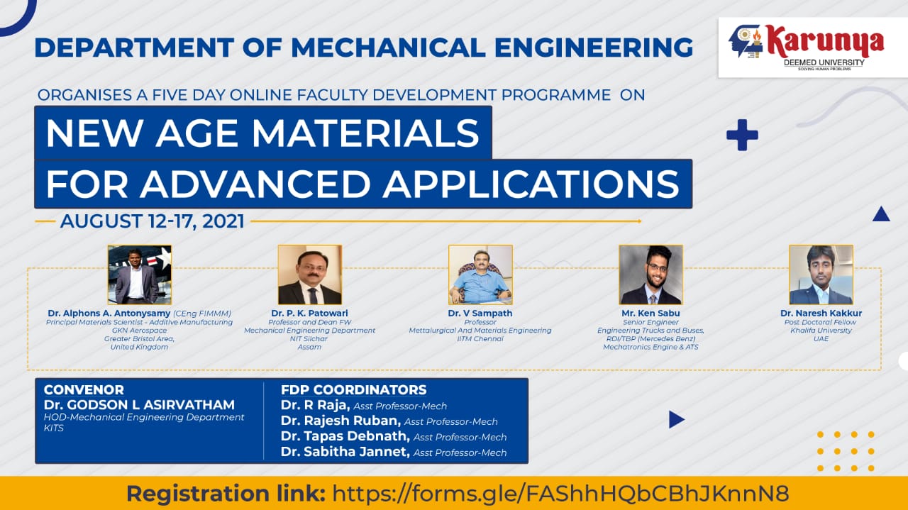 FDP on New Age Materials for Advanced Applications
