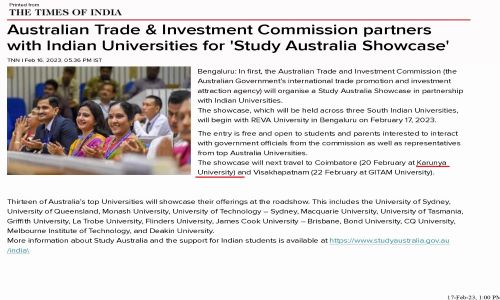 
Study Australia Showcase - February 17, 2023- Karunya